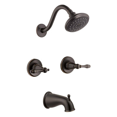 Oakmont 2-Handle 1-Spray Tub and Shower Faucet in Oil Rubbed Bronze (Valve Included) - Super Arbor