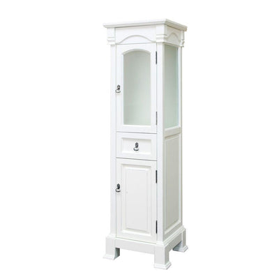 Bloomfield 18 in. W x 65 in. H x 17 in. D Bathroom Linen Storage Cabinet in Cream White - Super Arbor