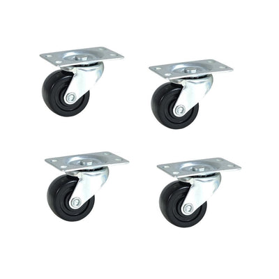 2 in. Dia Low Profile Rubber Swivel Plate Casters (4-Pack) - Super Arbor