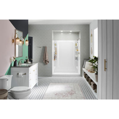 STORE+ 30 in. x 60 in. Single Threshold Right-Hand Shower Base with Shower Walls and 10-Piece Accessory Kit in White - Super Arbor
