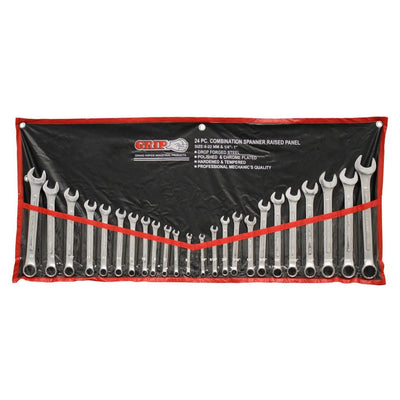 Grip MM/SAE Chrome Plated Combination Wrench Set (24-Piece) - Super Arbor