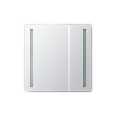 Royale Basic 30 in. W x 30 in. H Recessed or Surface Mount Medicine Cabinet with Bi-View Door, LED Lighting with Dimmer - Super Arbor