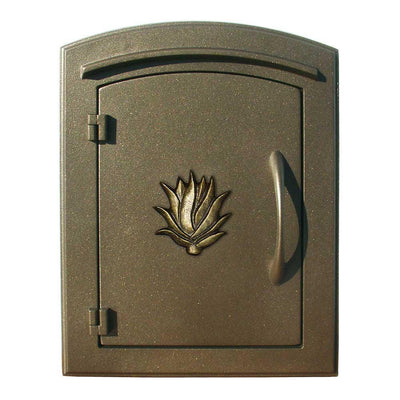 Manchester Bronze Column Mount Locking Drop Chute Mailbox with Agave Logo - Super Arbor