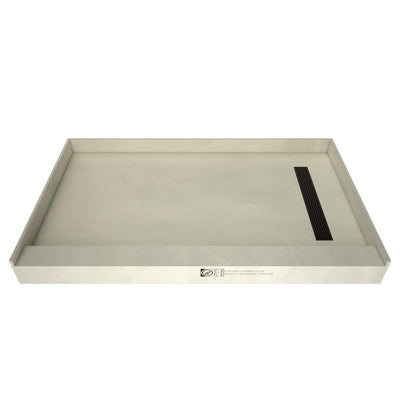Redi Trench 34 in. x 48 in. Single Threshold Shower Base with Right Drain and Oil Rubbed Bronze Trench Grate - Super Arbor