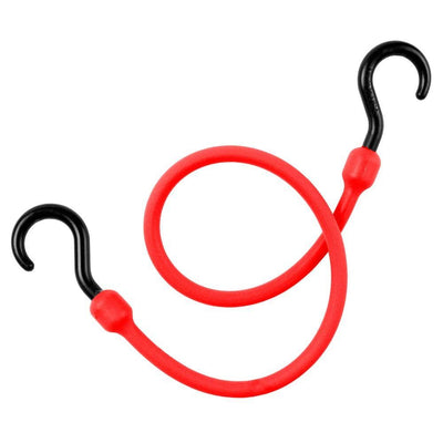 24 in. Polyurethane Bungee Cord with Molded Nylon Hooks in Red - Super Arbor