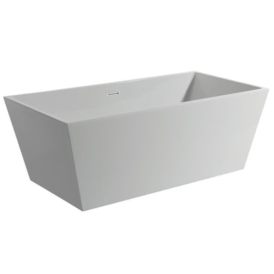 Slade 67 in. Acrylic Flatbottom Bathtub with Integrated Waste in White - Super Arbor