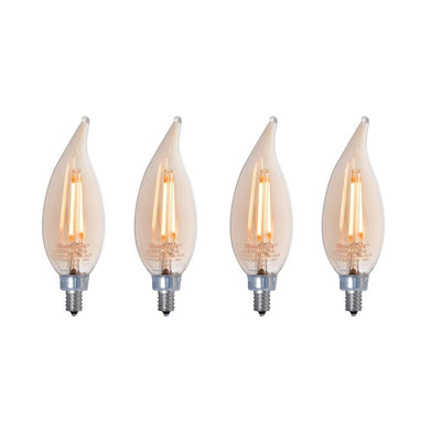 Bulbrite 25W Equivalent Amber Light CA10 Dimmable LED Filament Light Bulb (4-Pack) - Super Arbor