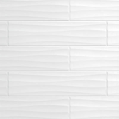 Daltile Restore Bright White 4 in. x 16 in. Ceramic Wavy Wall Tile (13.20 sq. ft. / case) - Super Arbor