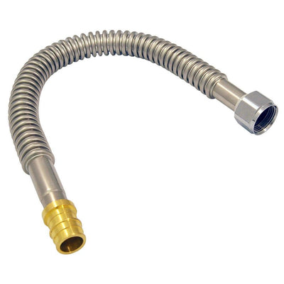 3/4 in. Brass PEX-A Expansion Barb x 3/4 in. FNPT x 18 in. Corrugated Stainless Steel Water Heater Connector - Super Arbor