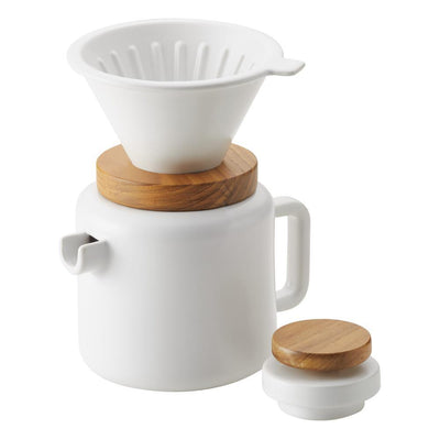 4-Cup Matte White Pour-Over Coffee Set - Super Arbor