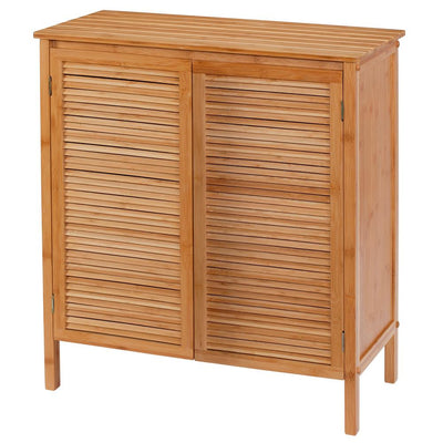 26.75 in. W x 13.75 in. D x 29.75 in. H EcoStyles Louvered Bamboo Floor Cabinet - Super Arbor