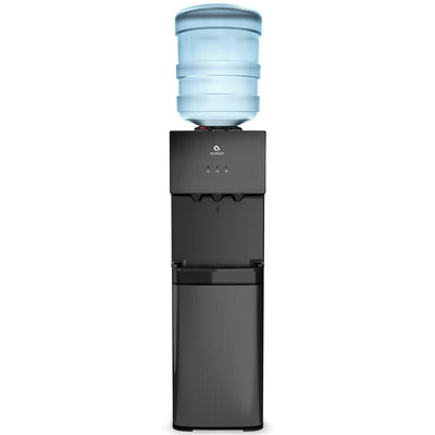 Top Loading Water Cooler Dispenser- 3 Temperature, Child Safety Lock, Black Stainless Steel - Super Arbor