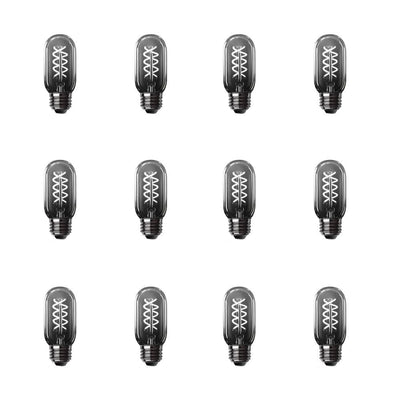Feit Electric 25-Watt Equivalent T14 Dimmable LED Smoke Glass Vintage Edison Light Bulb with Spiral Filament Daylight (12-Pack) - Super Arbor