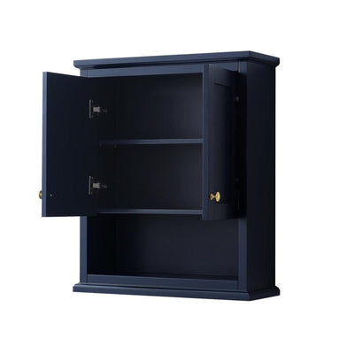 Wyndham Collection Avery 25-in W x 30-in H x 9-in D Dark Blue Bathroom Wall Cabinet
