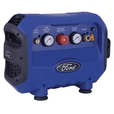 Ford Silent Series 1.6-Gallon Single Stage Portable Electric Horizontal Air Compressor