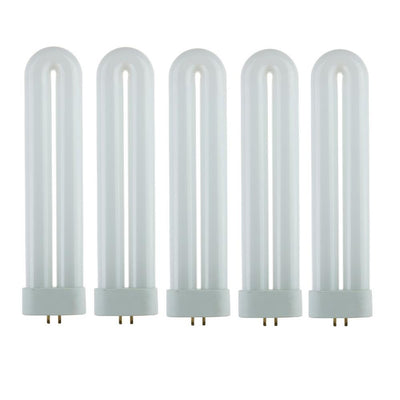 15-Watt T6 U-Bent Ful Twin Tube Plugin CFL Light Bulb Black Light (5-Pack) - Super Arbor