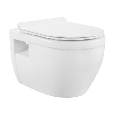 Ivy Wall Hung Elongated Toilet Bowl Only 0.8/1.28 GPF Dual Flush in White - Super Arbor