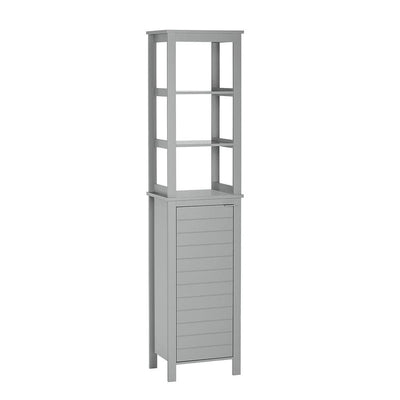 Madison 15.75 in. W Linen Tower with Open Shelves in Gray - Super Arbor