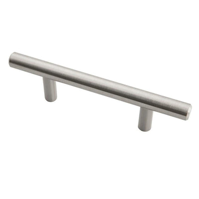 3 in. (76 mm) satin nickel Euro Bar Drawer Center-to-Center Pull (50-Pack)