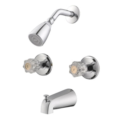 Millbridge 2-Handle 1-Spray Tub and Shower Faucet in Polished Chrome (Valve Included) - Super Arbor