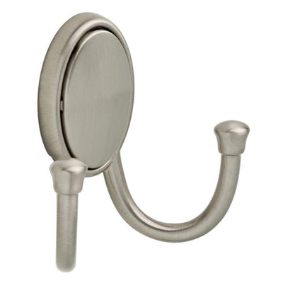 Atticus 2-7/9 in. Satin Nickel Double Wall Hook with Concealed Fasteners - Super Arbor