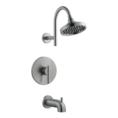 Geneva Single-Handle 1-Spray Tub and Shower Faucet in Satin Nickel (Valve Included) - Super Arbor