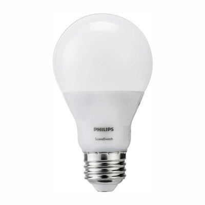 Philips 60-Watt Equivalent A19 SceneSwitch LED Light Bulb Daylight(5000K)/Soft White(2700K)/Warm Glow(2200K)