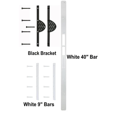 Home Protection Door Kit with Black Decor Bracket and White Bars - Super Arbor