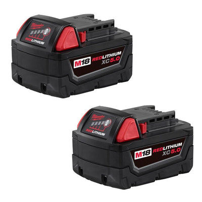 M18 18-Volt Lithium-Ion XC Extended Capacity 5.0Ah Battery Pack (2-Pack) - Super Arbor