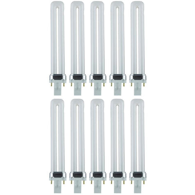 60-Watt Equivalent Twin Tube PL U-Shaped GX23 Base CFL Light Bulb in Neutral White, 3500K (10-Pack) - Super Arbor