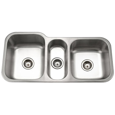 Medallion Gourmet Undermount Stainless Steel 40 in. Triple Bowl Kitchen Sink - Super Arbor