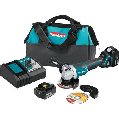 18-Volt 5.0Ah LXT Lithium-Ion Brushless Cordless 4-1/2 in./5 in. Paddle Switch Cut-Off/Angle Grinder Kit - Super Arbor