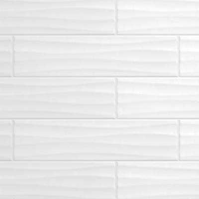 Daltile 
    Restore Bright White 4 in. x 16 in. Ceramic Wavy Wall Tile (13.20 sq. ft. / case) - Super Arbor