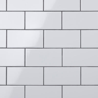 Merola Tile Crown Heights 3 in. x 6 in. Glossy White Ceramic Wall Tile (6.03 sq. ft. /Case) - Super Arbor
