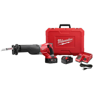 M18 18-Volt Lithium-Ion Cordless SAWZALL Reciprocating Saw W/(2) 3.0Ah Batteries, Charger, Hard Case - Super Arbor