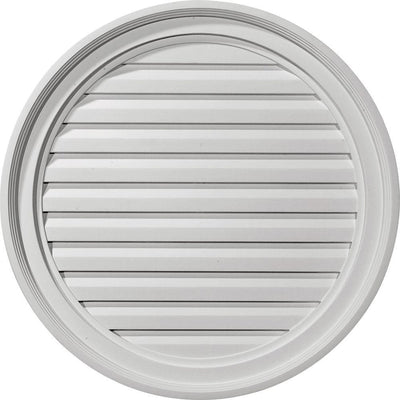 24 in. x 24 in. Round Primed Polyurethane Paintable Gable Louver Vent - Super Arbor