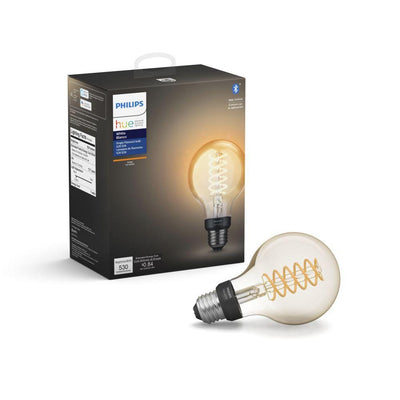 Philips Hue White G25 LED 40W Equivalent Dimmable Wireless Edison Smart Light Bulb with Bluetooth - Super Arbor