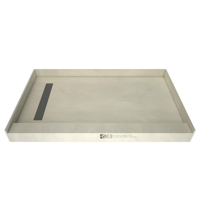 Redi Trench 36 in. x 60 in. Single Threshold Shower Base with Left Drain and Solid Brushed Nickel Trench Grate - Super Arbor