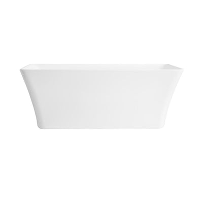 Draco 59 in. Acrylic Double Ended Flatbottom Non-Whirlpool Bathtub in White - Super Arbor