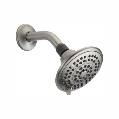 5-Spray 5 in. Fixed Shower Head with Pause in Brushed Nickel - Super Arbor