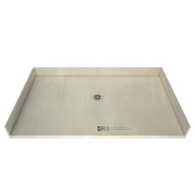 Redi Free 37 in. x 72 in. Barrier Free Shower Base with Center Drain and Polished Chrome Drain Plate - Super Arbor