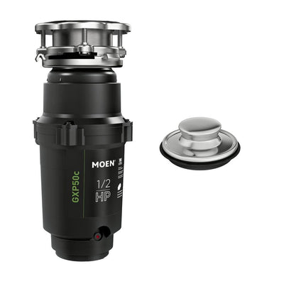 MOEN Prep Series 1/2 HP Continuous Feed Garbage Disposal including Stainless Drain Stopper - Super Arbor
