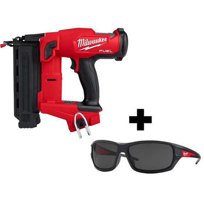 M18 FUEL 18-Volt 18-Gauge Lithium-Ion Brushless Cordless Gen II Brad Nailer and Tinted Performance Safety Glasses - Super Arbor