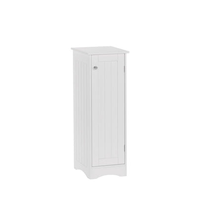 Ashland 11 in. W x  13.5 in. D x 32 in. H Slim Single Door Floor Cabinet in White - Super Arbor
