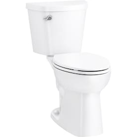 Sterling Garwind White WaterSense Elongated Comfort Height 2-Piece Toilet 12-in Rough-In Size - Super Arbor