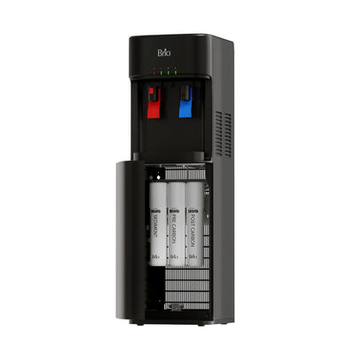 300 Series 3-Stage Advanced Water Filter Self Cleaning UV Bottleless POU Water Cooler Water Dispenser in Black - Super Arbor