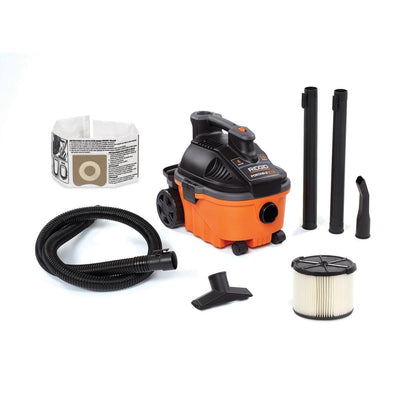 4 Gal. 5.0-Peak HP Portable Wet/Dry Shop Vacuum with Filter, Hose and Accessories - Super Arbor