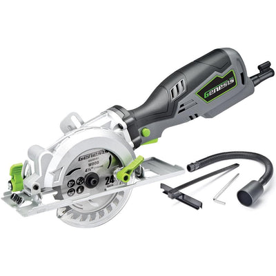5.8 Amp 4-1/2 in. 120V Control Grip Compact Circular Saw with Vacuum Adapter, Blade Wrench and 24T Blade - Super Arbor