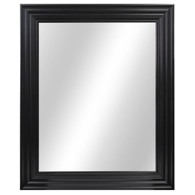 34 in. W x 28 in. H Framed Rectangular Anti-Fog Bathroom Vanity Mirror in Black Finish - Super Arbor