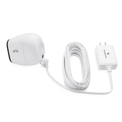 Arlo Pro, Pro 2 and GO Outdoor Weatherproof Charger - 16 ft. Quick Charge 3.0 Power Adapter for Cameras (White) - Super Arbor